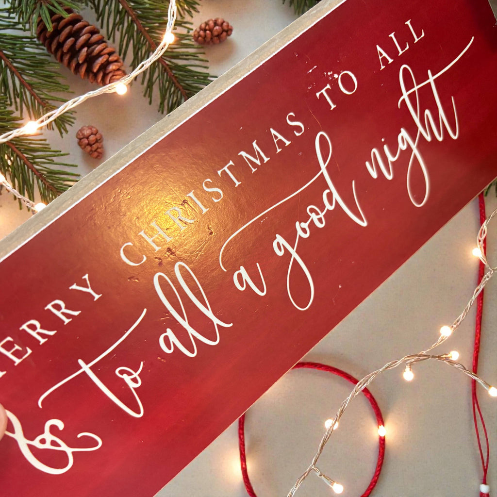 Christmas Sale, Red Wood Signs, IMPERFECT All a Good Night