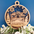 Welcome Sign Ornament - Snowy Cabin