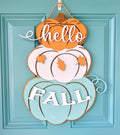 DIY Fall Stacked Pumpkins Door Hanger