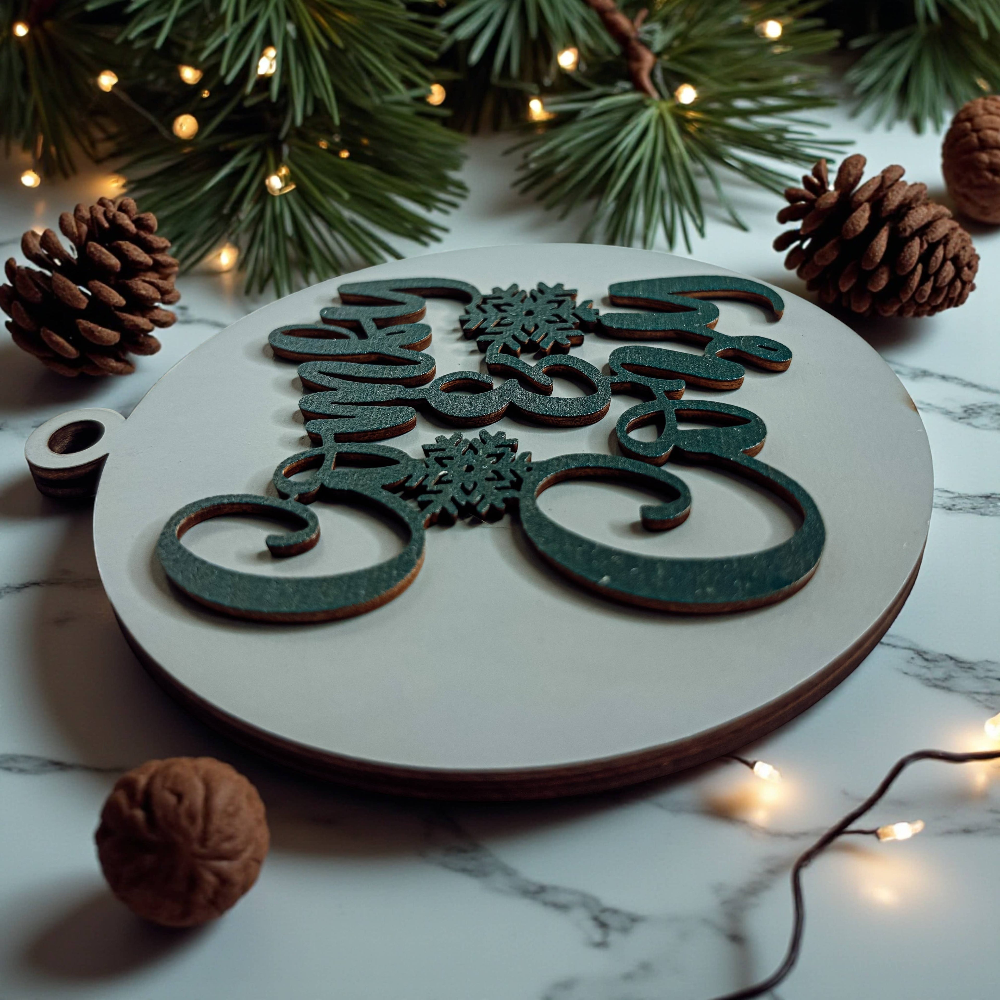 Hanging Christmas Decor + Handmade Wooden Ornament Funny