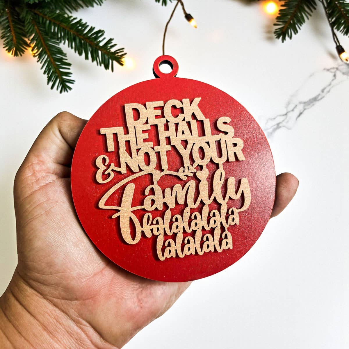 Hanging Christmas Decor + Handmade Wooden Ornament Funny