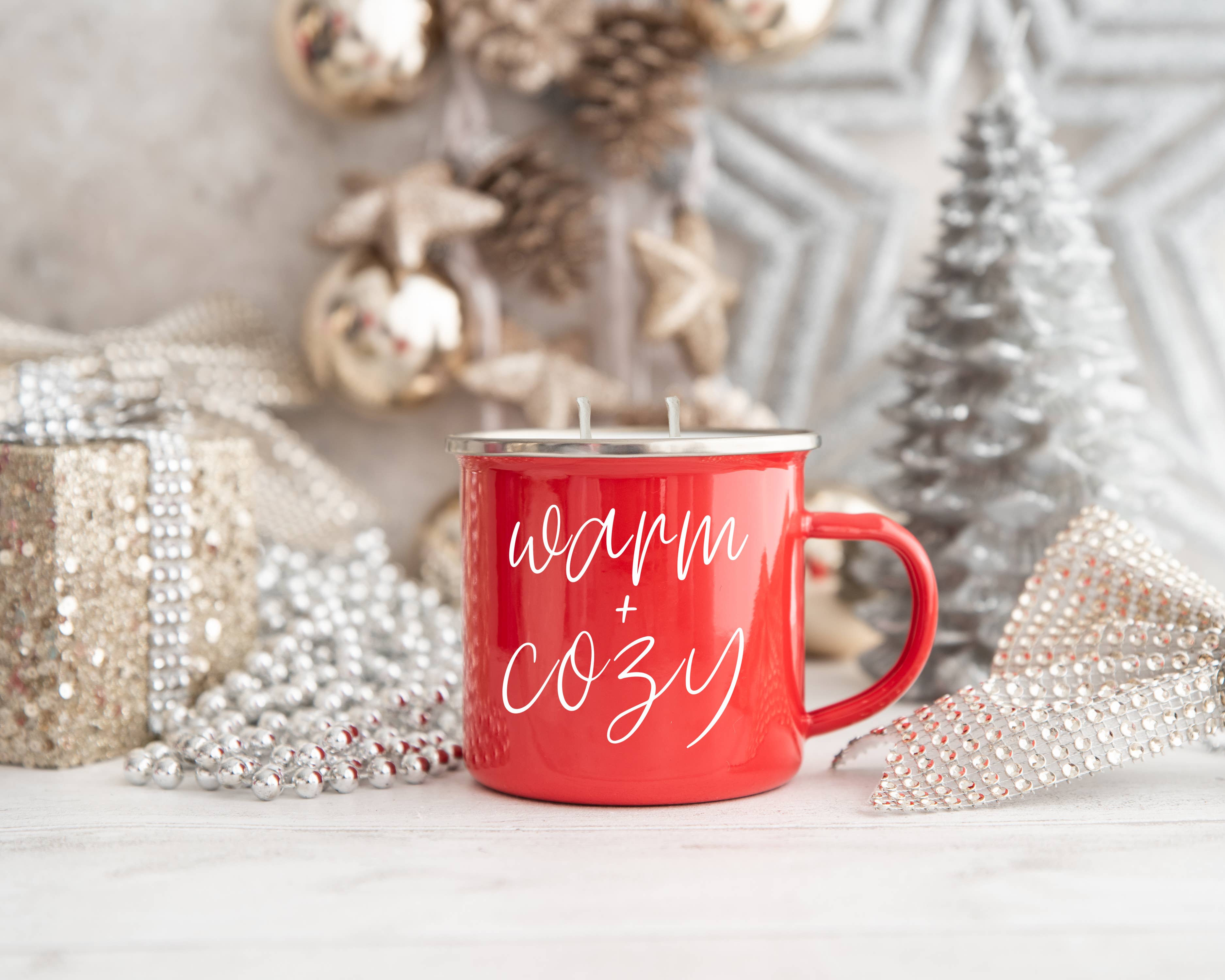 Christmas Scented Candles Soy, Unique Holiday Mug Candles lg
