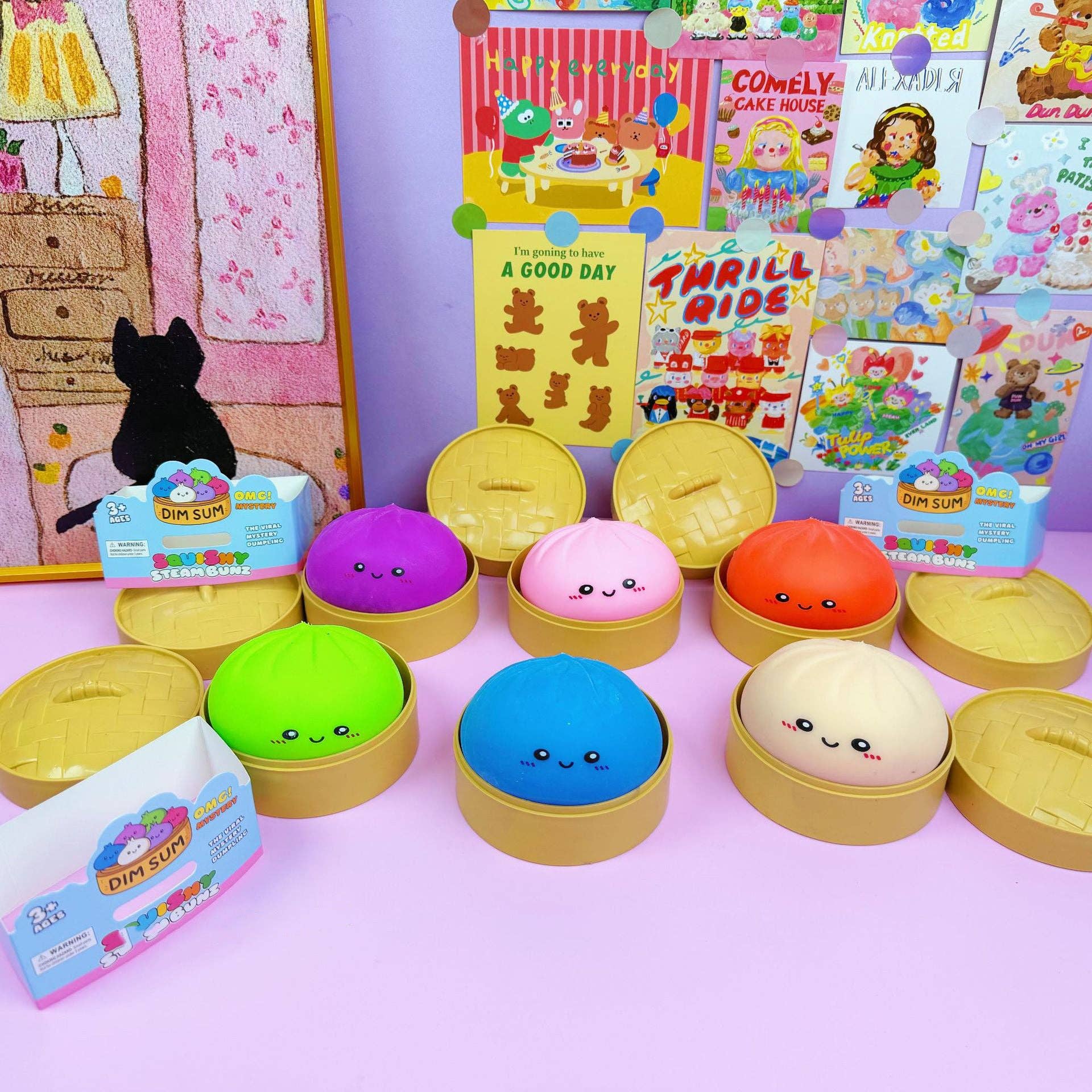 Solid Color Dumpling Shape Squishy Soft Squeeze Stress Toy