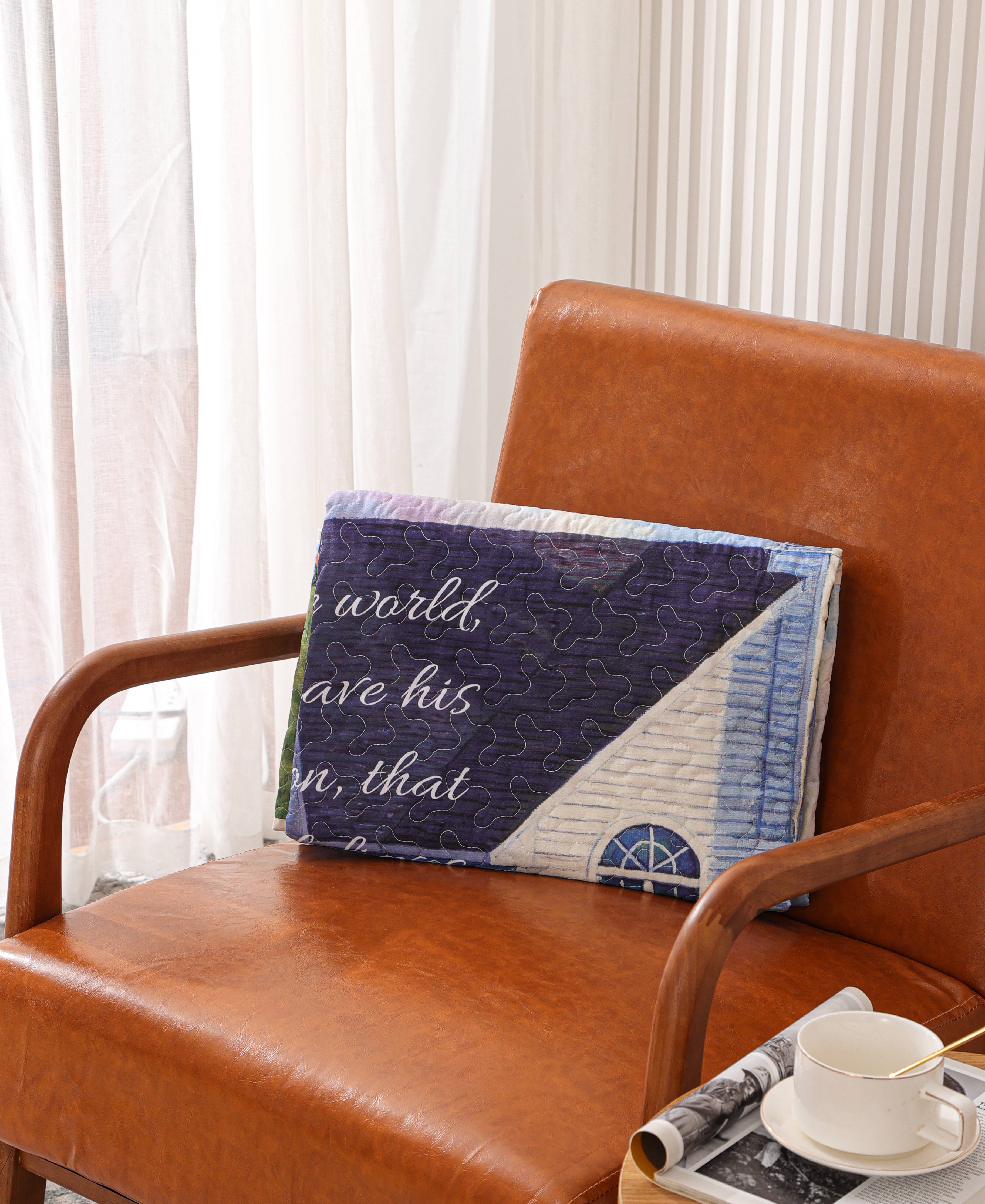 John 3:16 Scripture Inspirational Quilted Throw