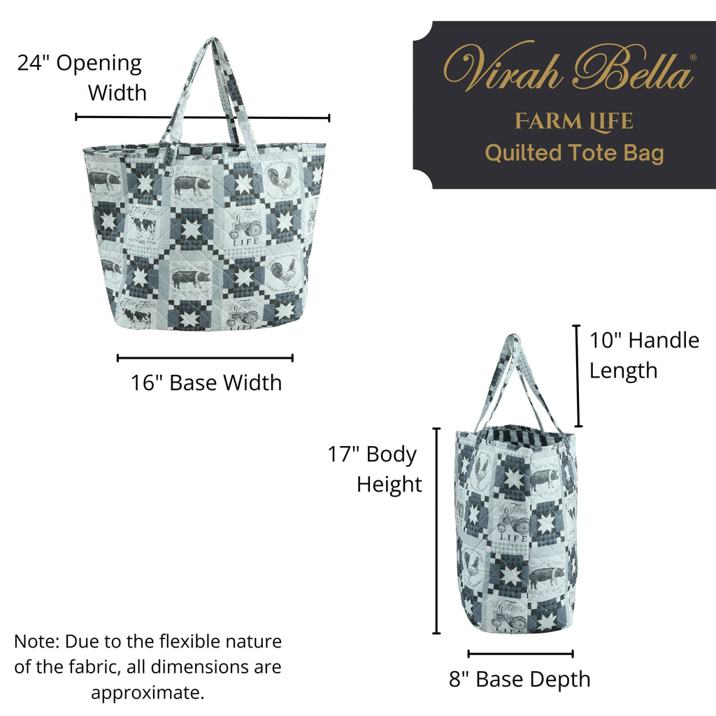 "Farm Life" Designer Quilted Tote Bag