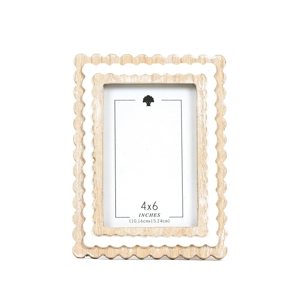17024 - 6x8 wood scallop photo frame (4x6) Home Decor 12064