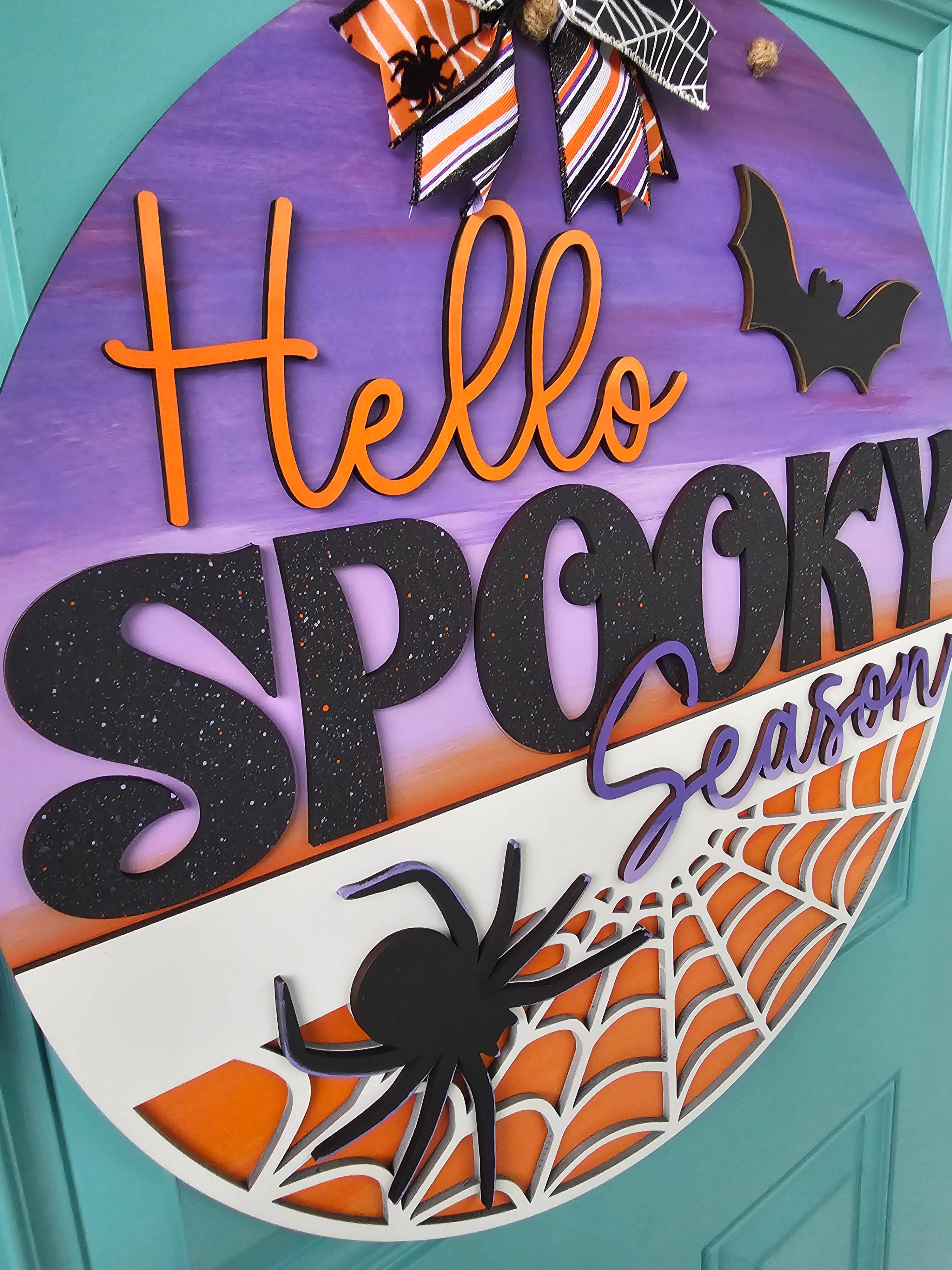DIY Hello Spooky Season Door Hanger
