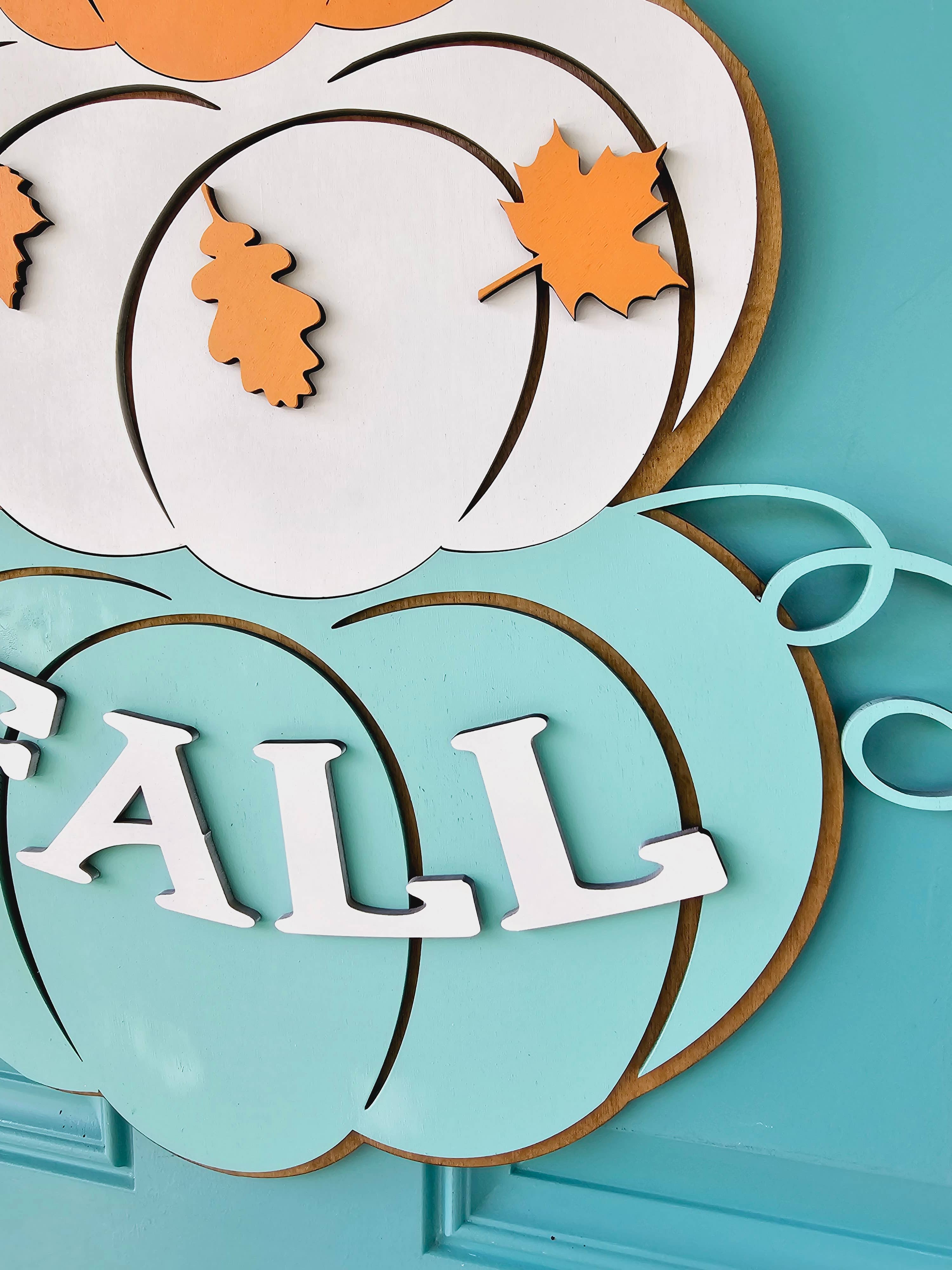 DIY Fall Stacked Pumpkins Door Hanger
