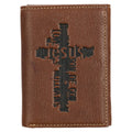 Wallet Leather Brown Names of Jesus Cross