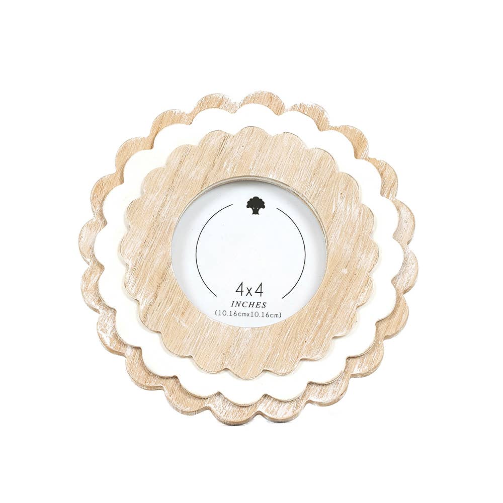 17034 - 8x8 round scallop photo frame (4x4) Home Decor 12068