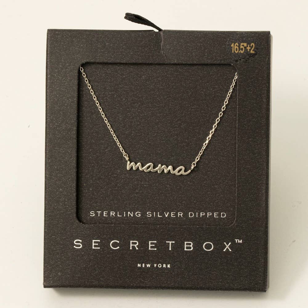 Secret Box Gold Dipped Dainty Mama Pendant Necklace