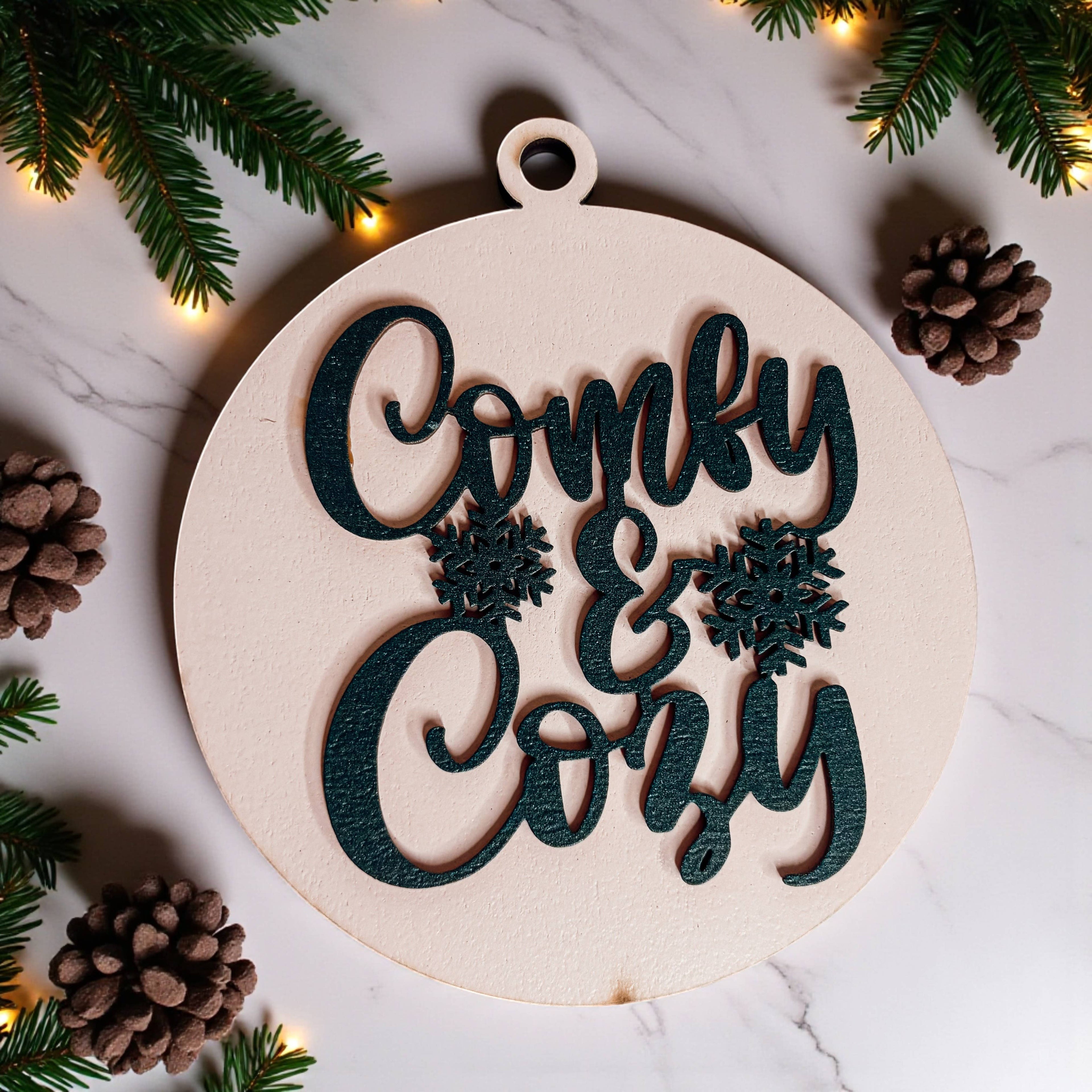 Hanging Christmas Decor + Handmade Wooden Ornament Funny