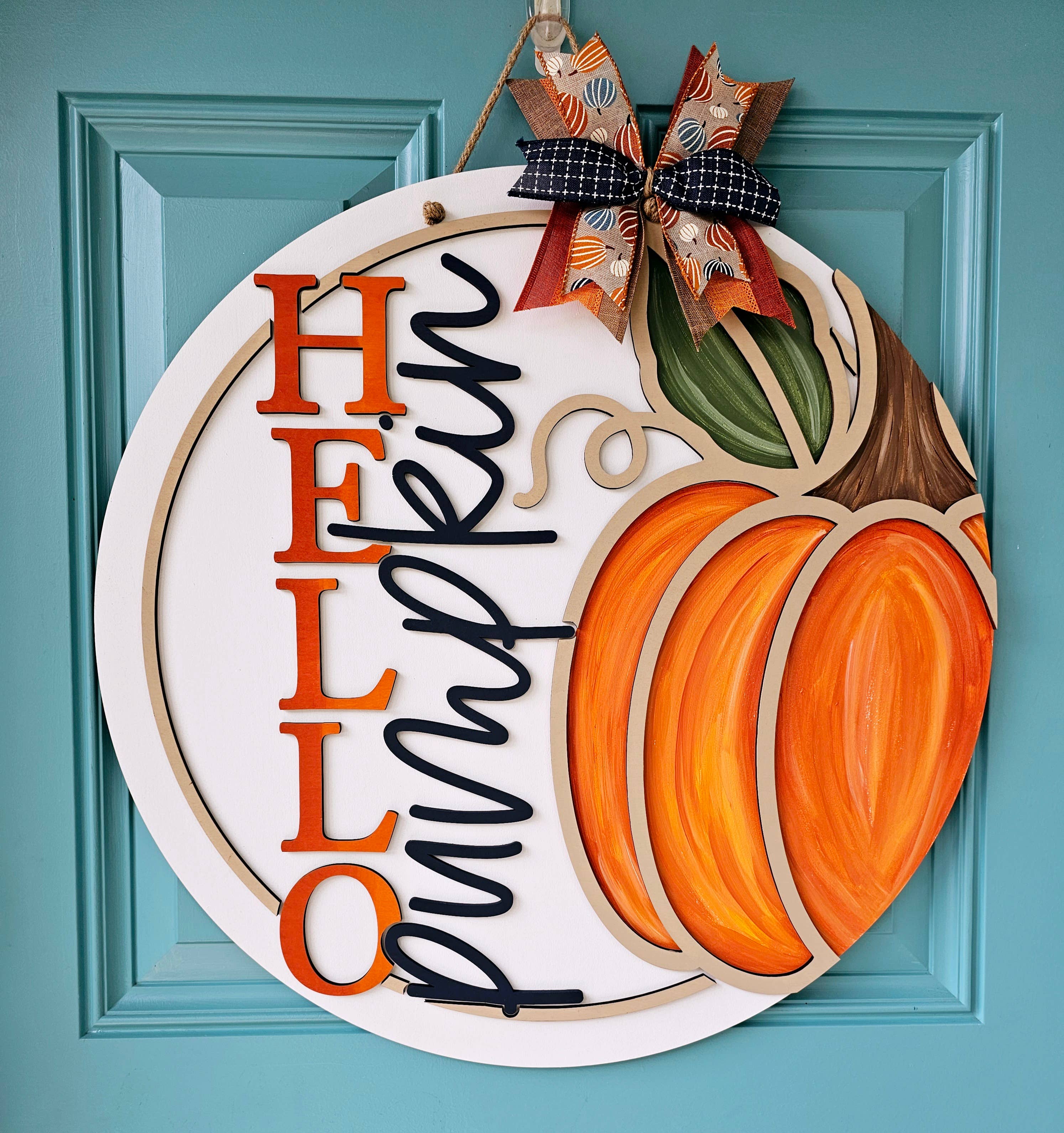 DIY Hello Pumpkin Right Side Door Hanger