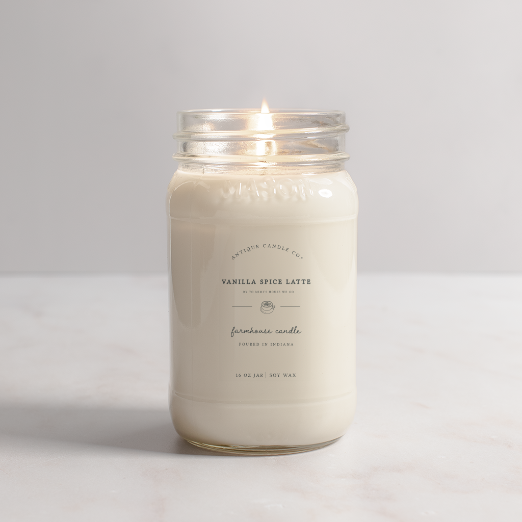 Vanilla Spice Latte - Soy Wax Mason Jar Candle