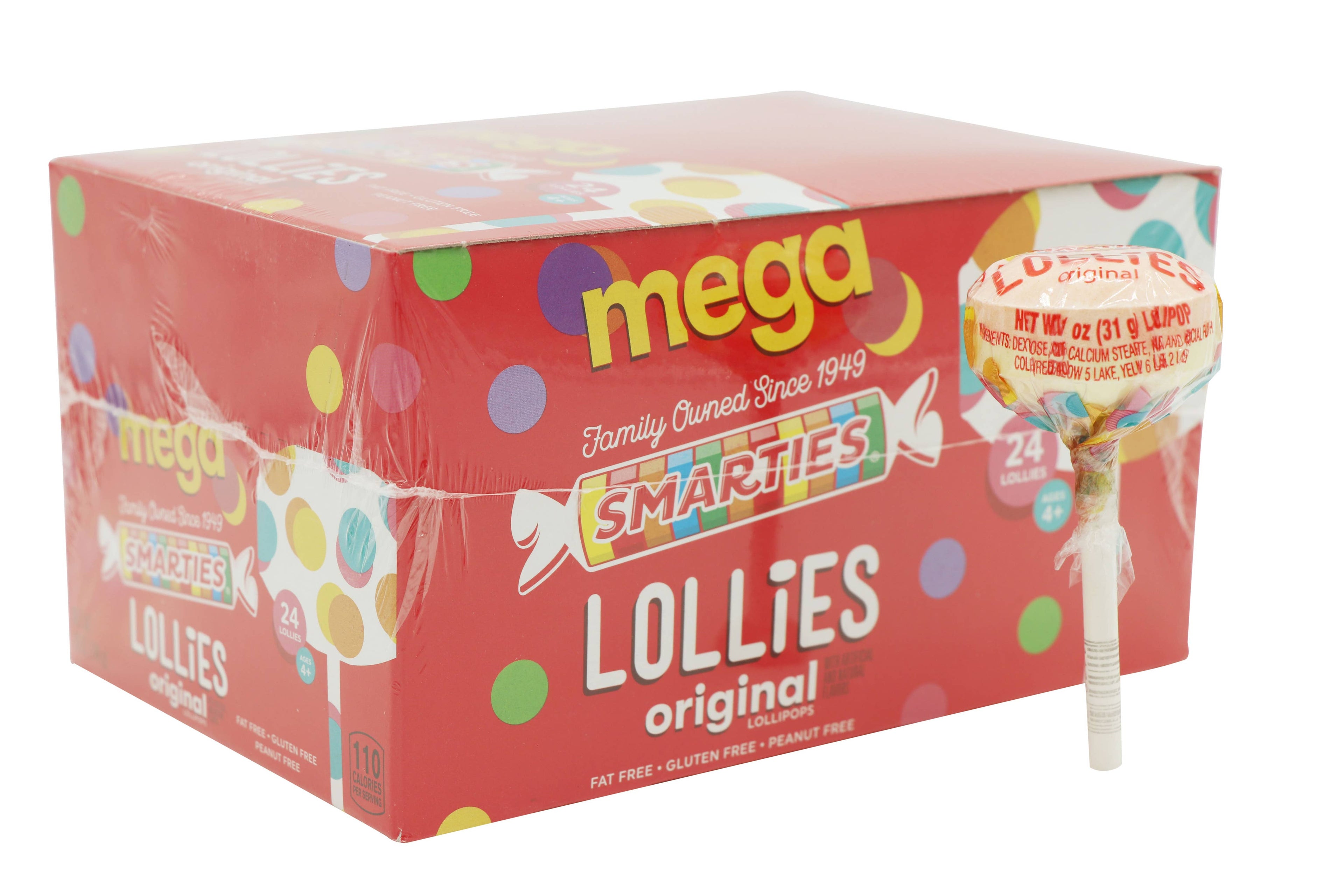 Smarties Mega Lollies, 1.1oz Pop, 24ct Case