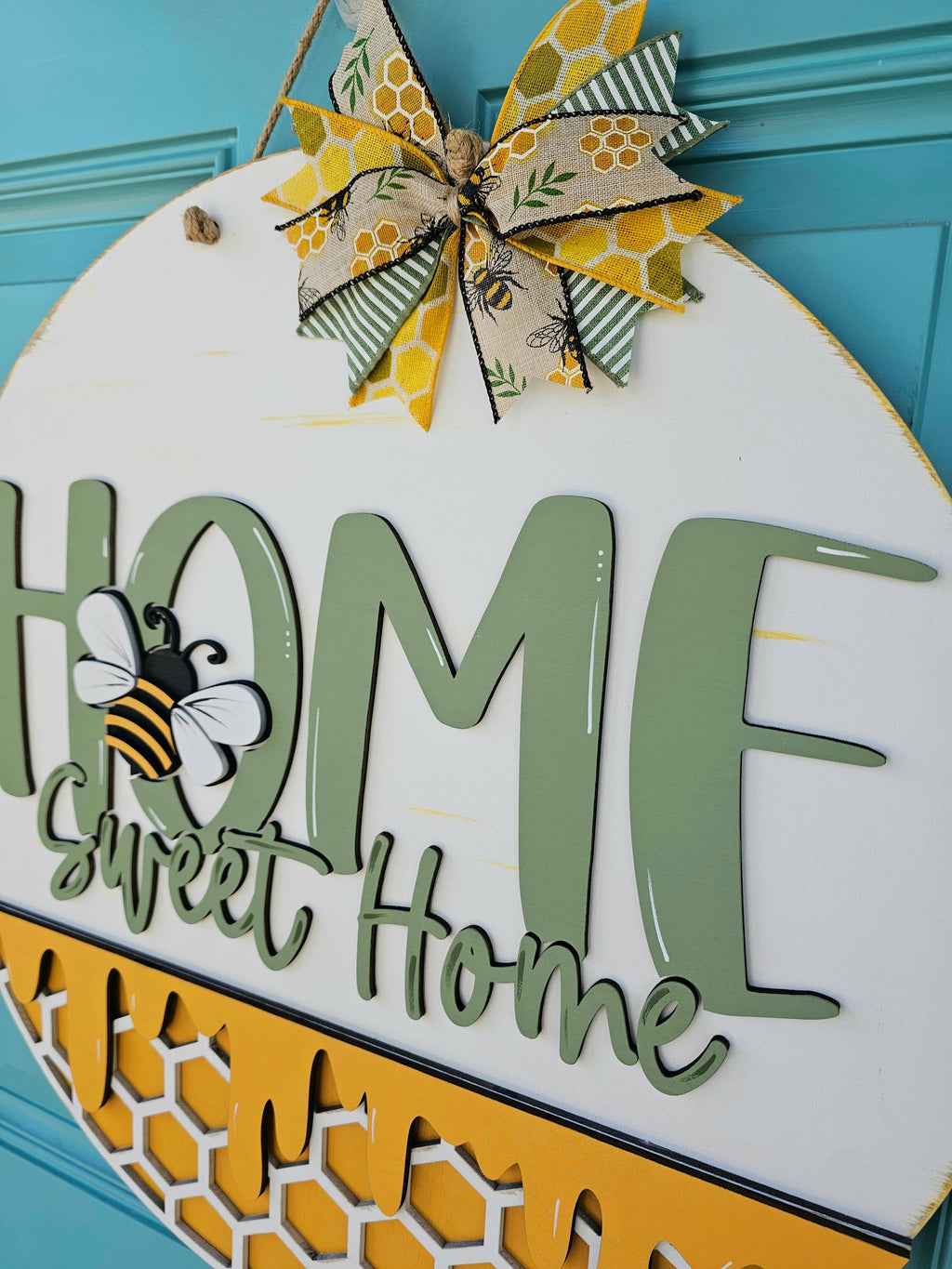 DIY Home Sweet Home Honeycomb Bee Door Hanger
