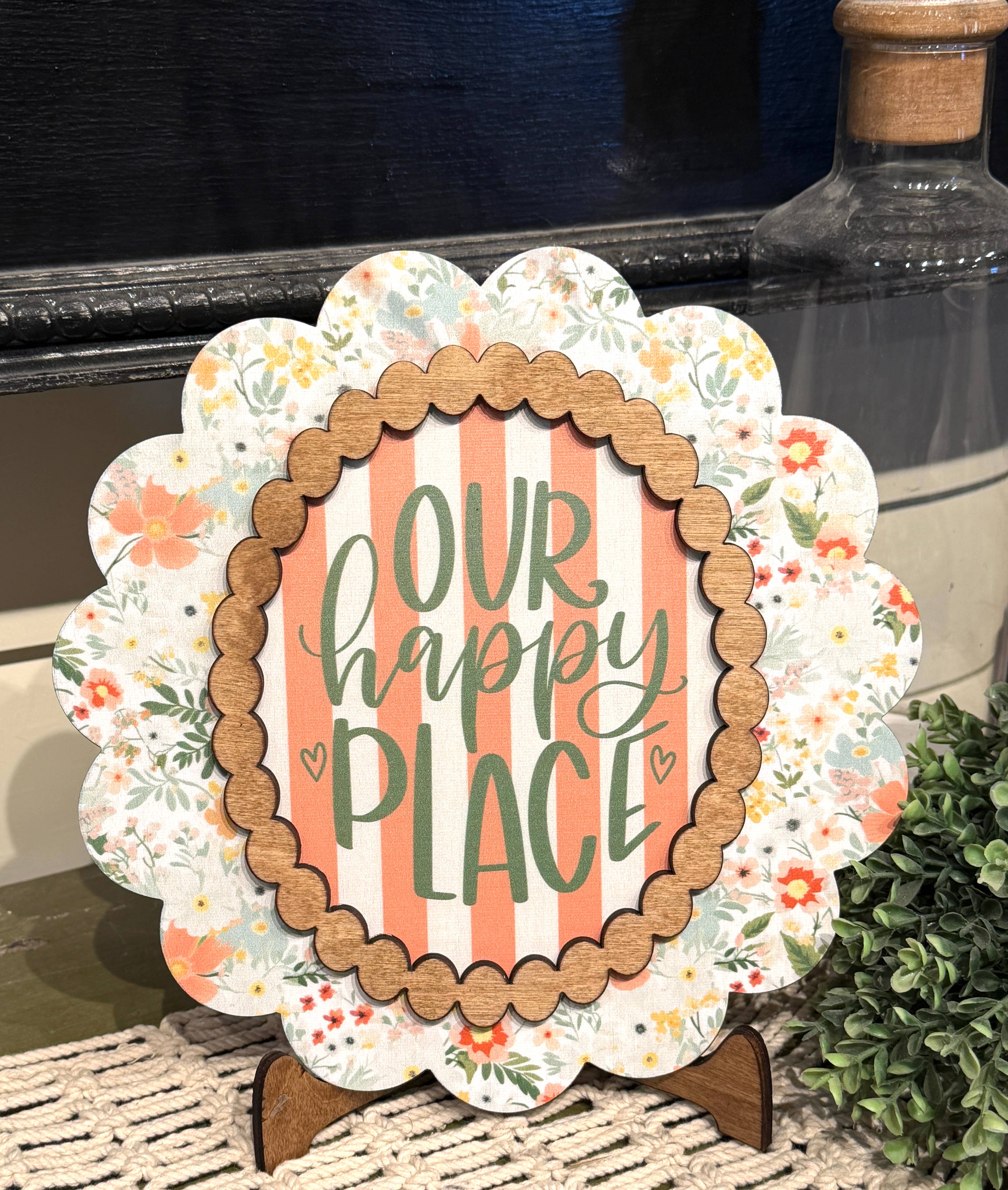 Mini Round Sign - 10" - Our Happy Place