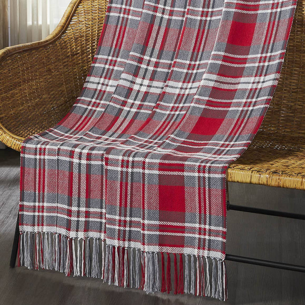 Gregor Red Plaid Woven Throw Blanket 50x60