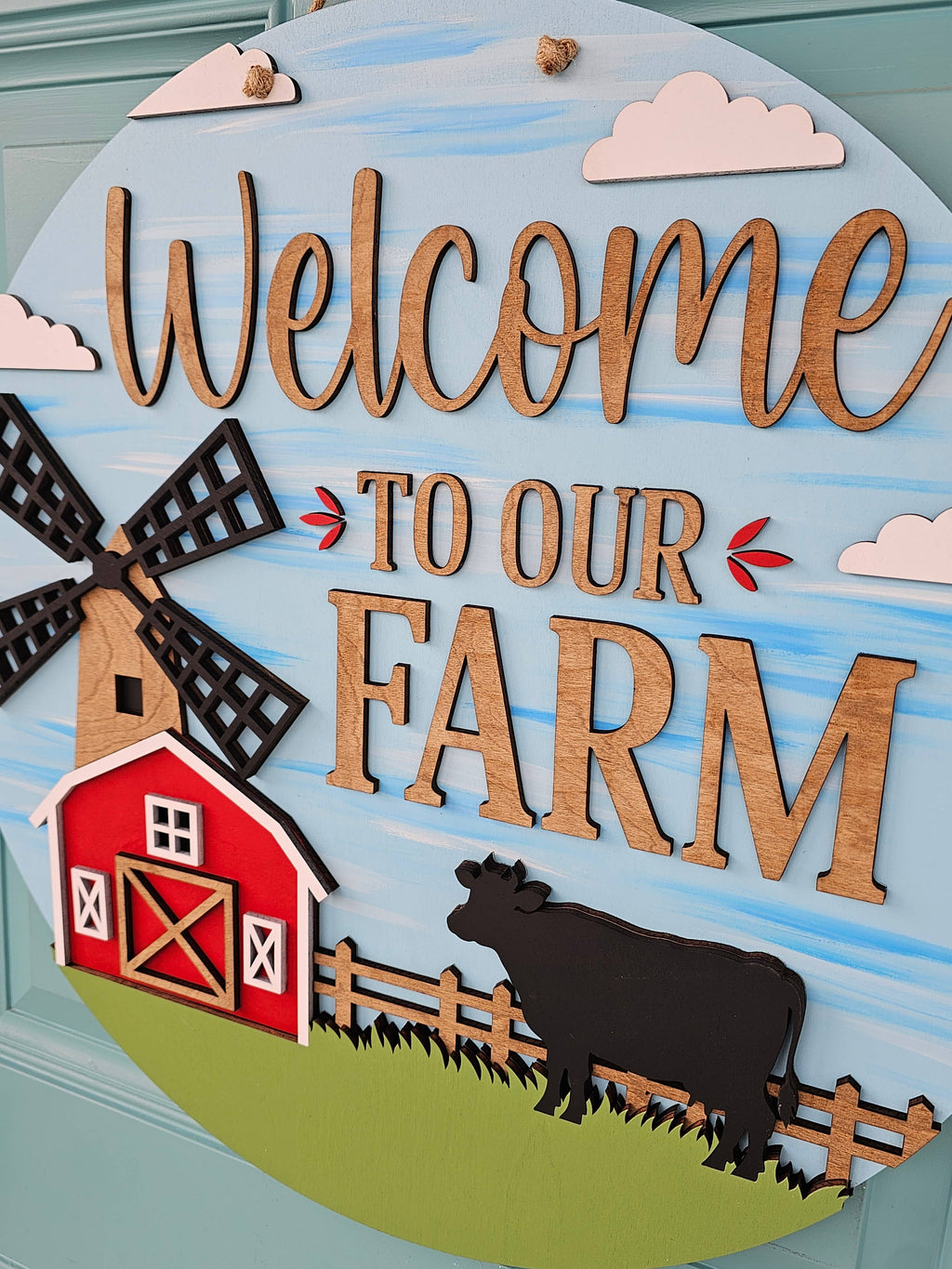DIY Welcome to our Farm Door Hanger