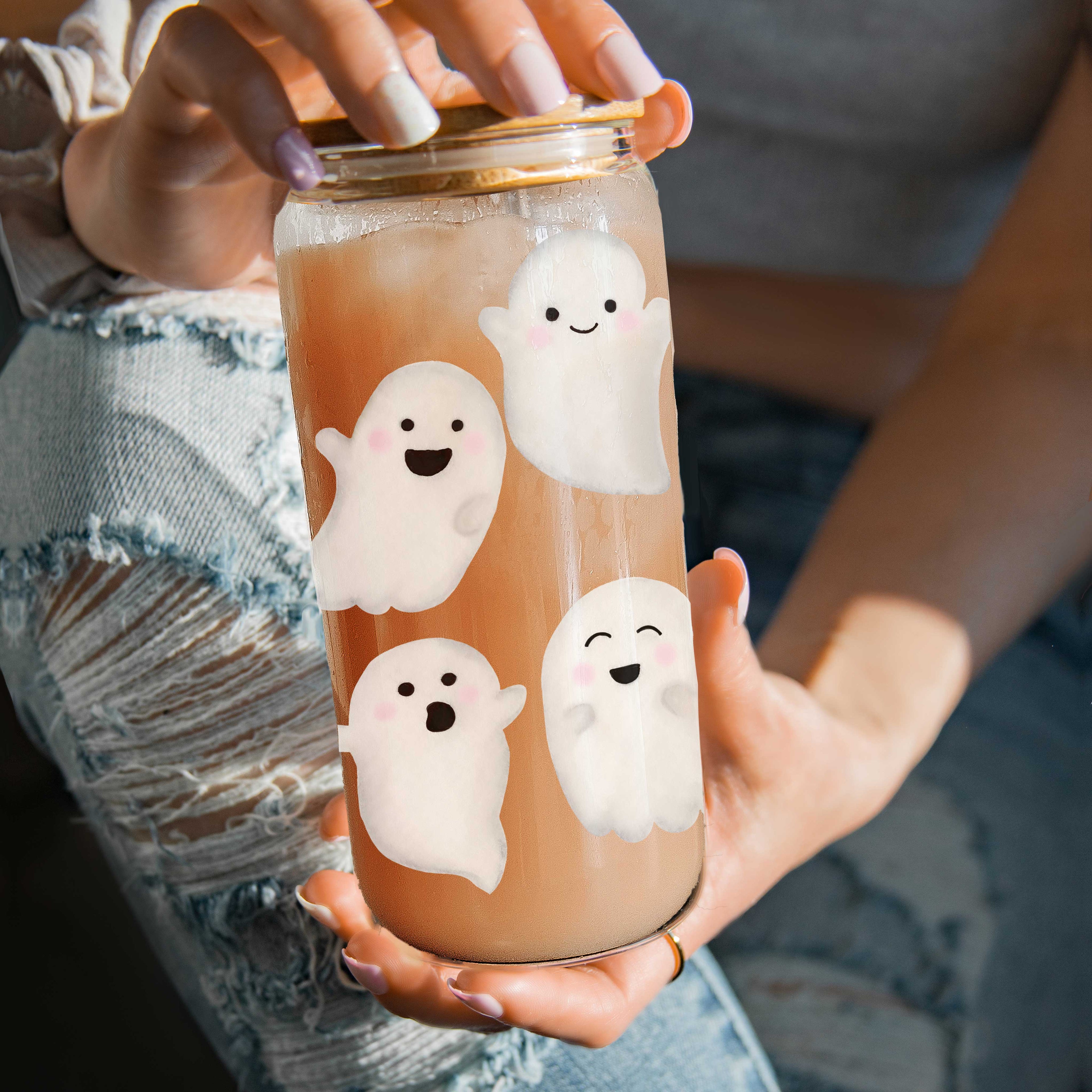 Halloween Tumblers Cute Fall Glass Cup Gifts & Kitchen Decor