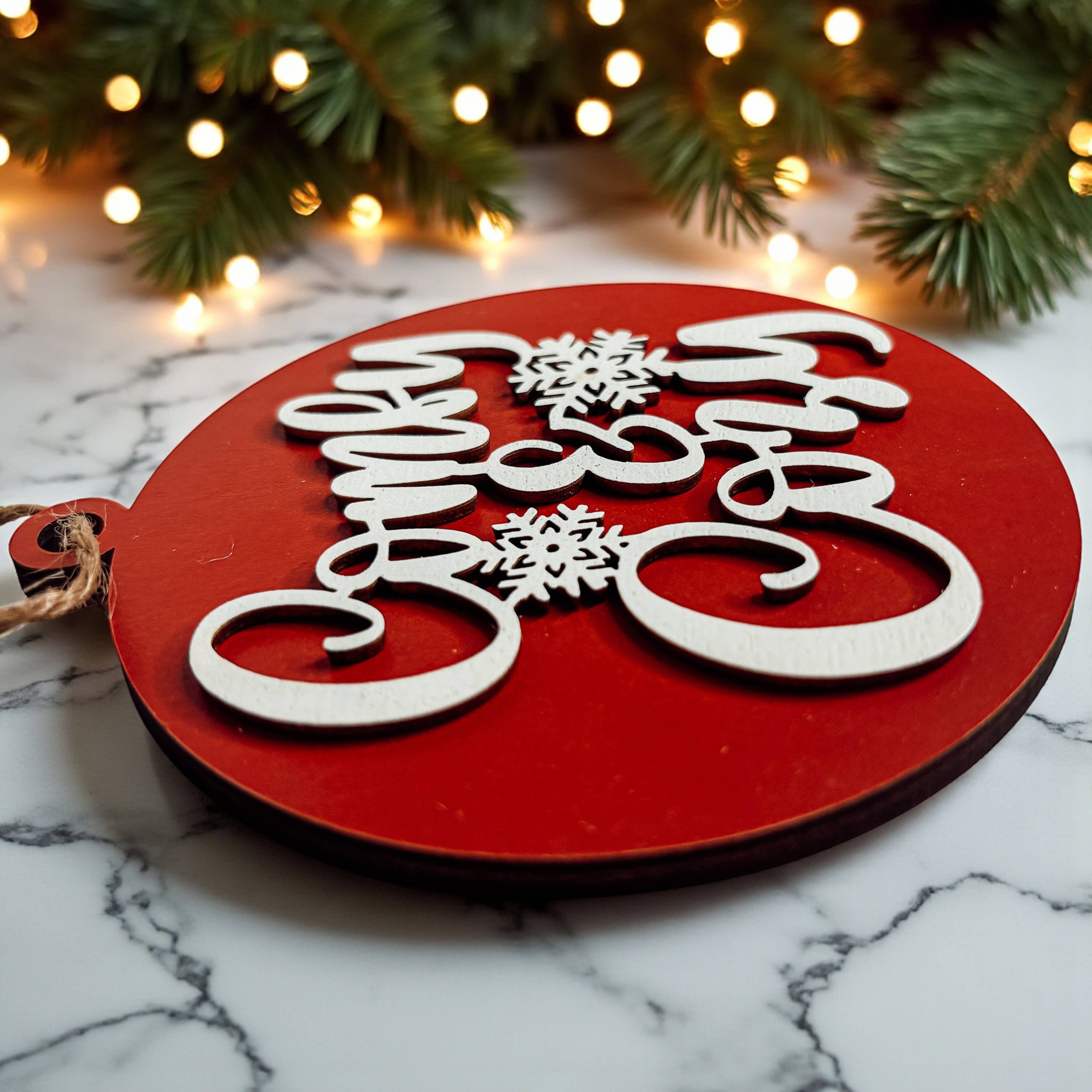 Hanging Christmas Decor + Handmade Wooden Ornament Funny