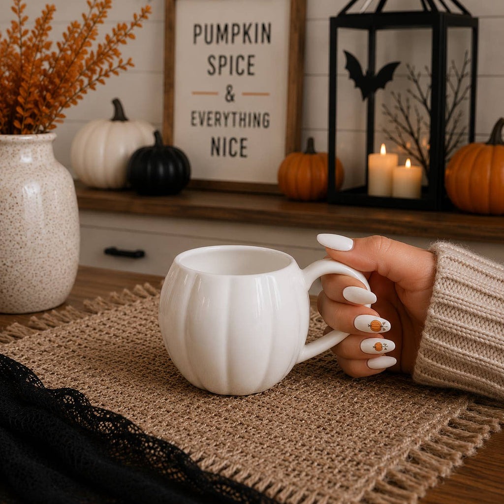 White Pumpkin Coffee Mug - Fall Decor & Gifts - Halloween