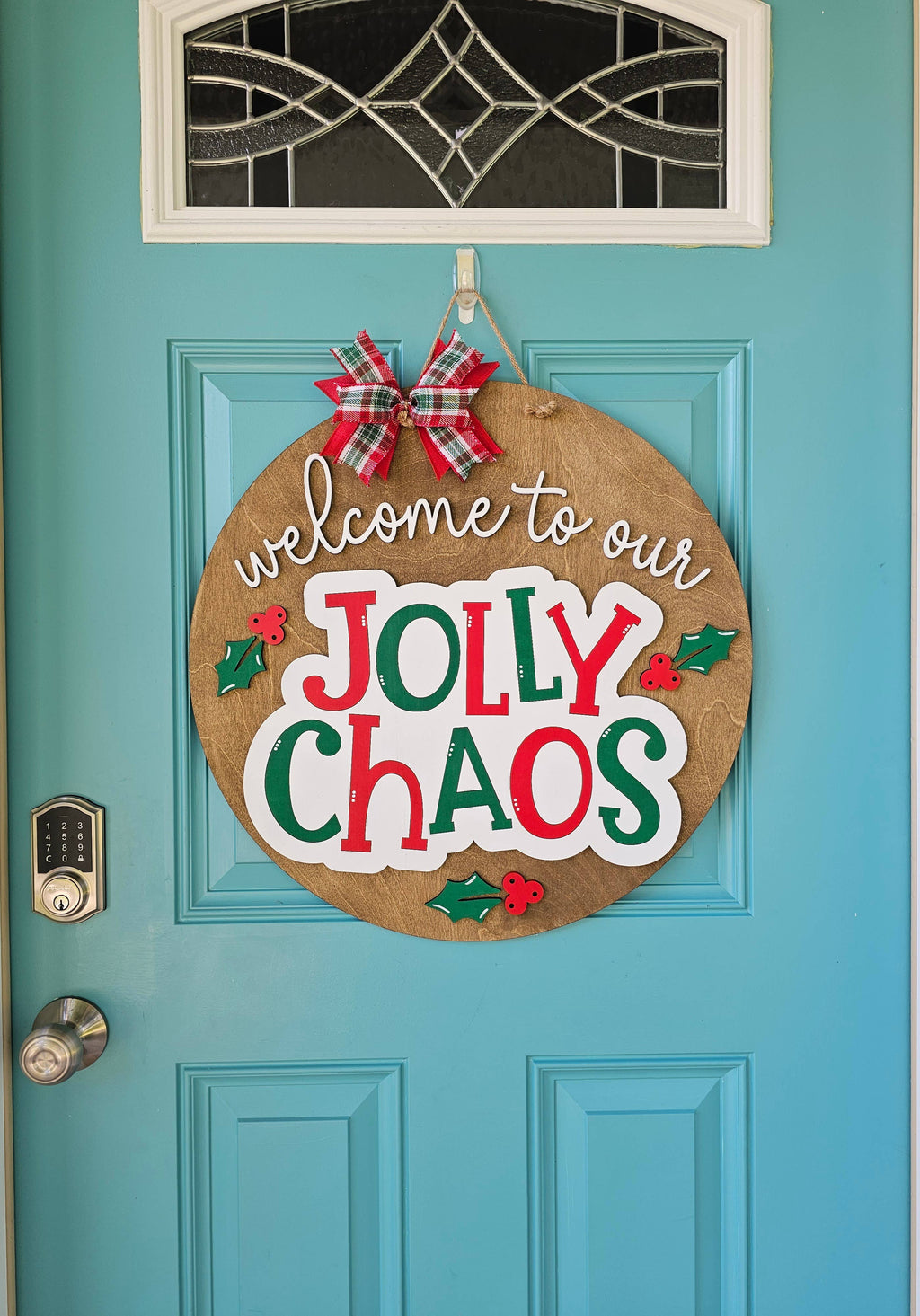 DIY Welcome to the Jolly Chaos Door Hanger