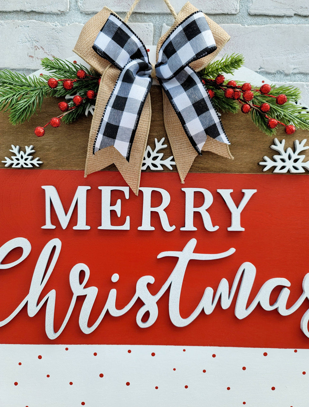 DIY Classic Merry Christmas Door Hanger