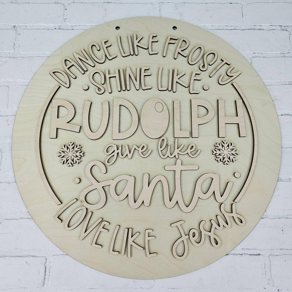 DIY Dance like Frosty Shine like Rudolph Door Hanger