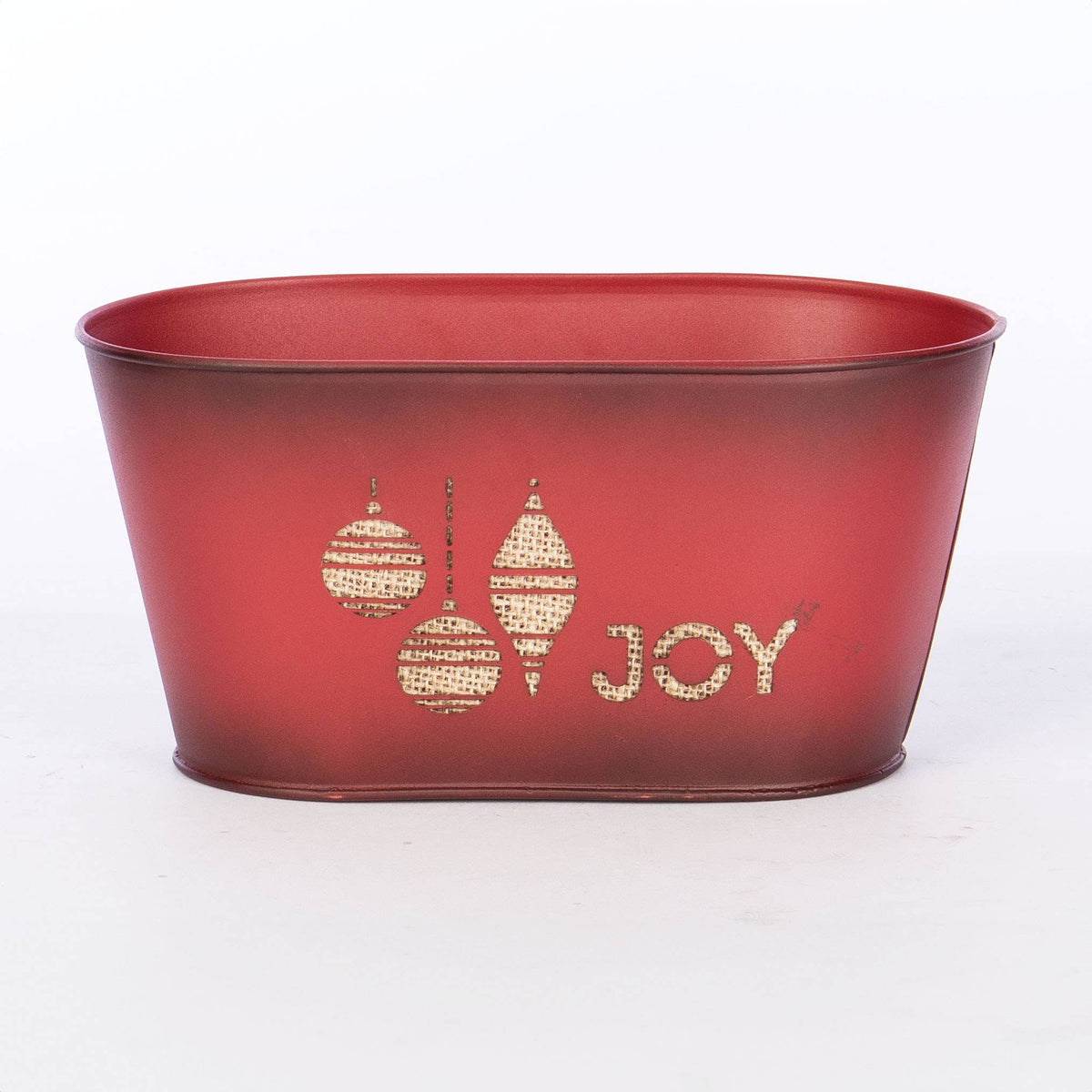 Red "Joy" Holiday Tin Tub