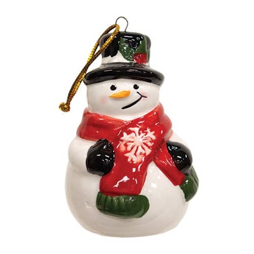 Ceramic Snowman Ornament - 3 Assorted