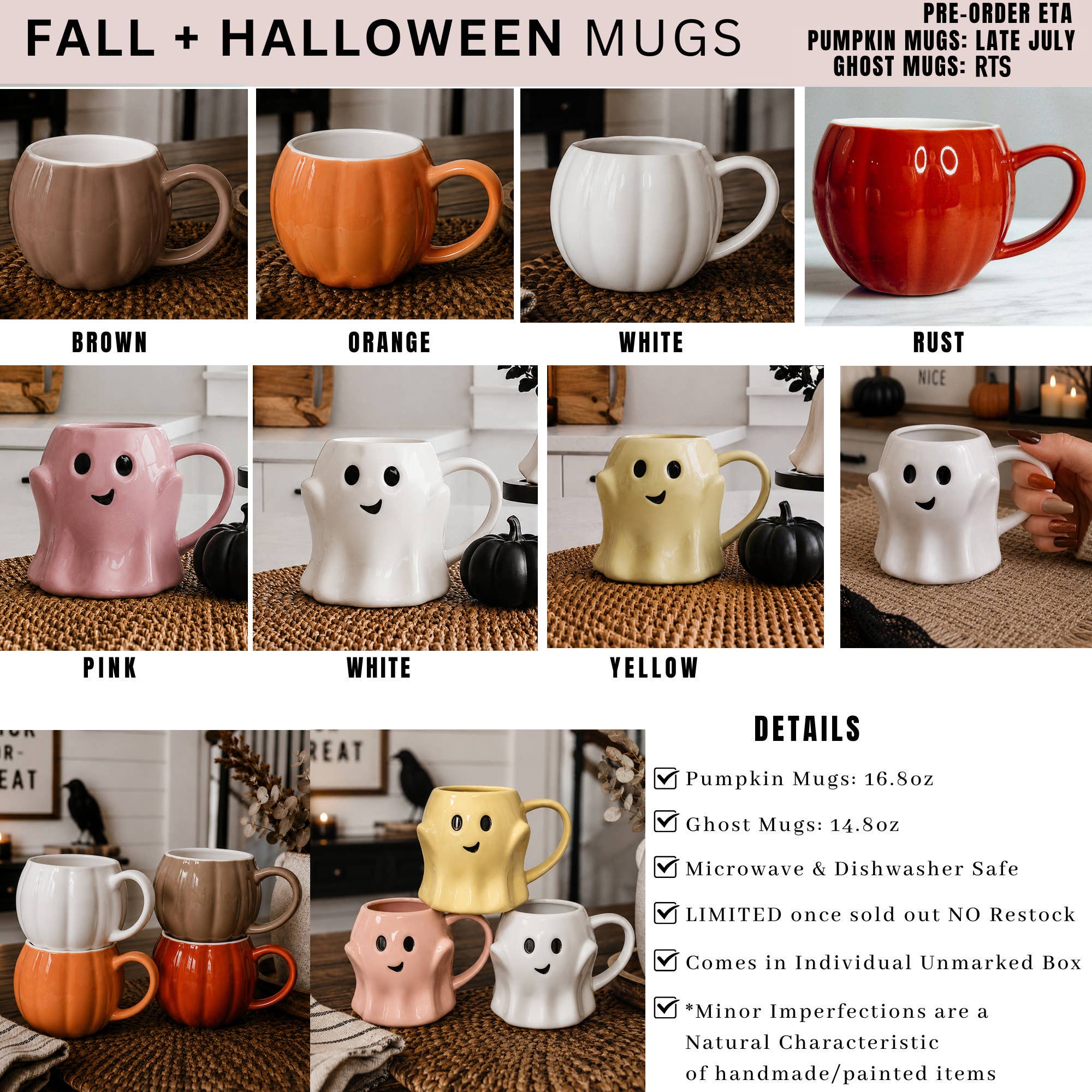 White Pumpkin Coffee Mug - Fall Decor & Gifts - Halloween