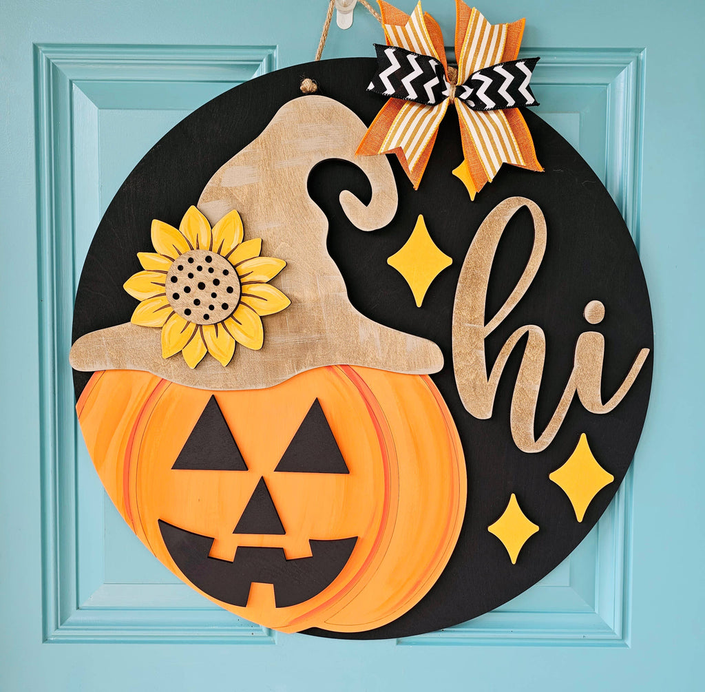 DIY Jack O Lantern Door Hanger