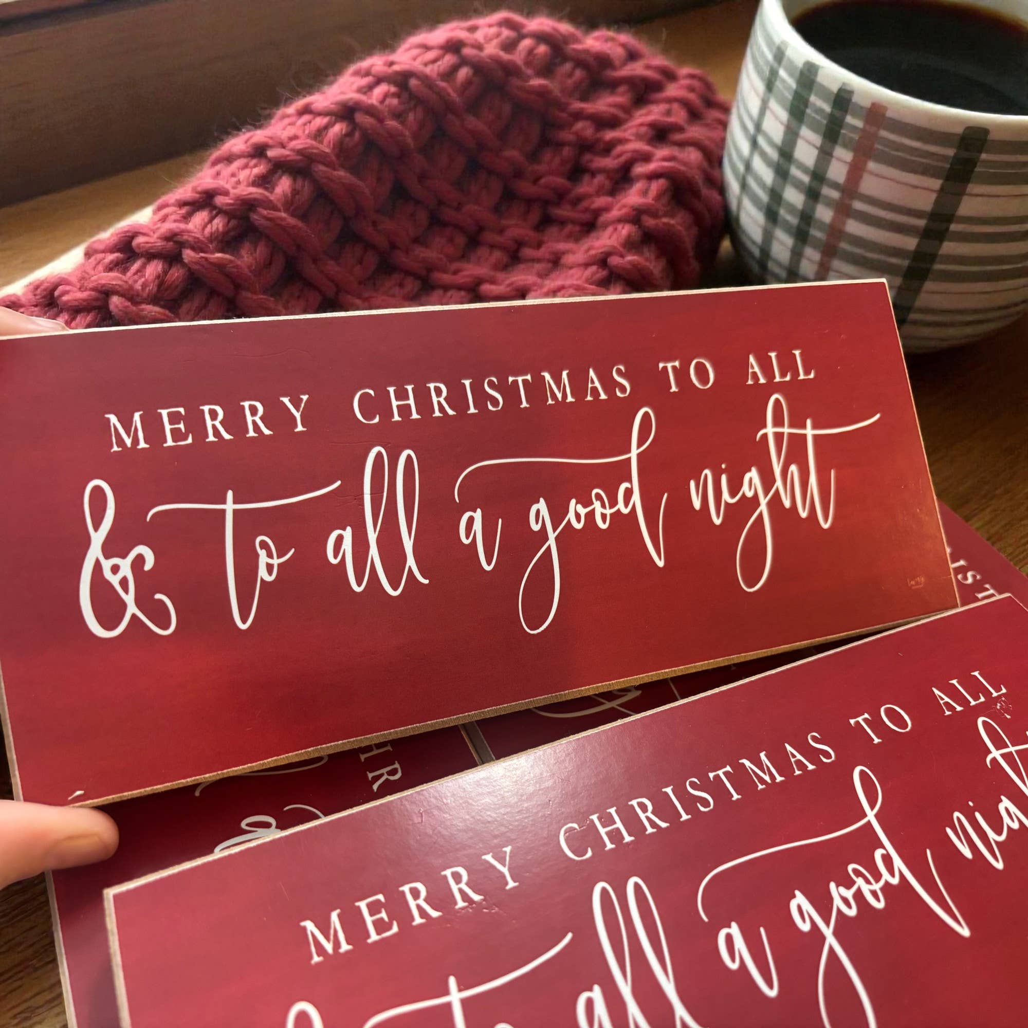 Christmas Sale, Red Wood Signs, IMPERFECT All a Good Night
