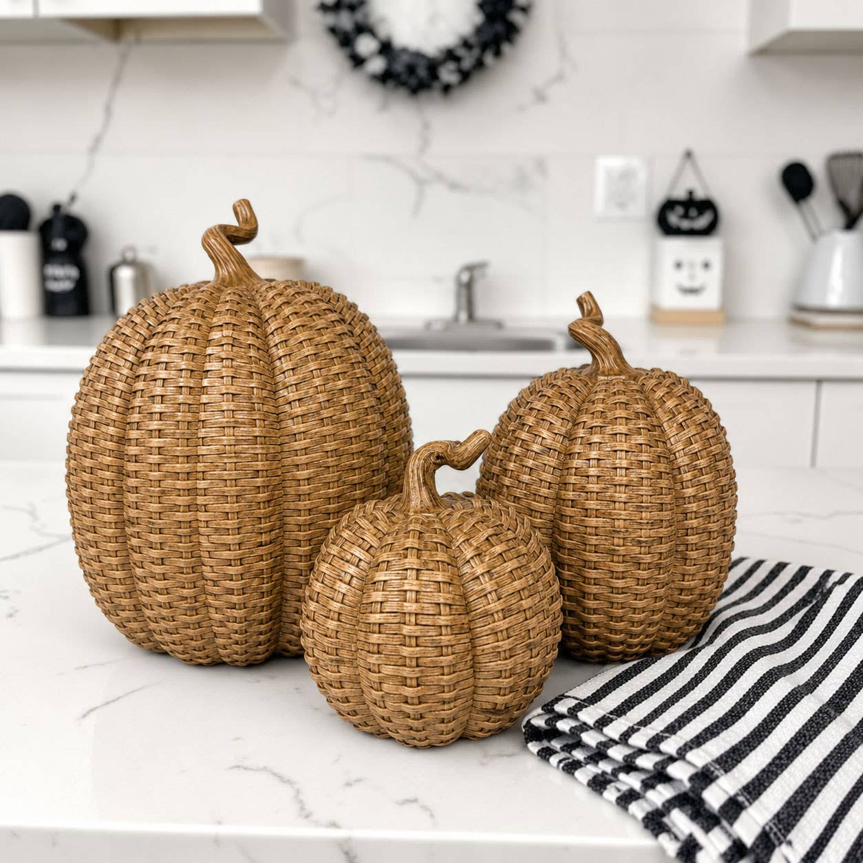 Neutral Fall Halloween Shelf Decor, Cute Pumpkin Home & Gift