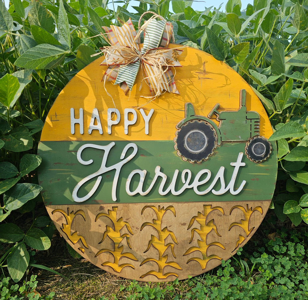 DIY Happy Harvest Tractor Door Hanger
