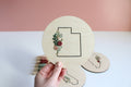 Floral State Embroidery Kit – Decorative Wall Art DIY Craft