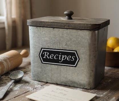 Recipes Box 6.75" x 6.5"