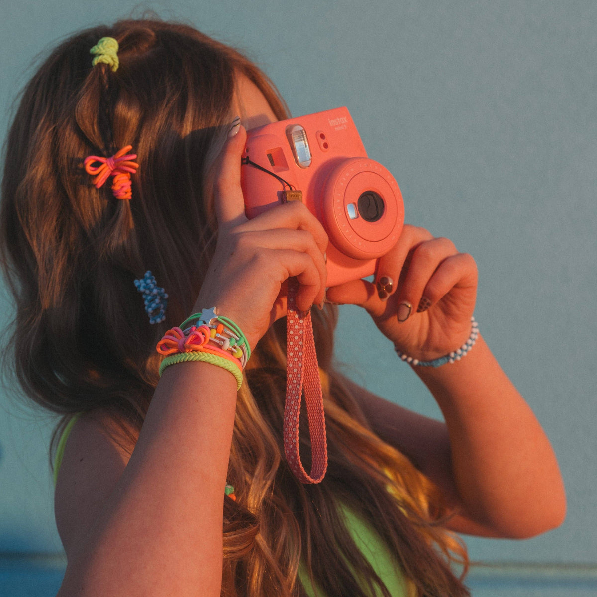 "Glow" Neon with Silver Accents Hair Tie Bracelets