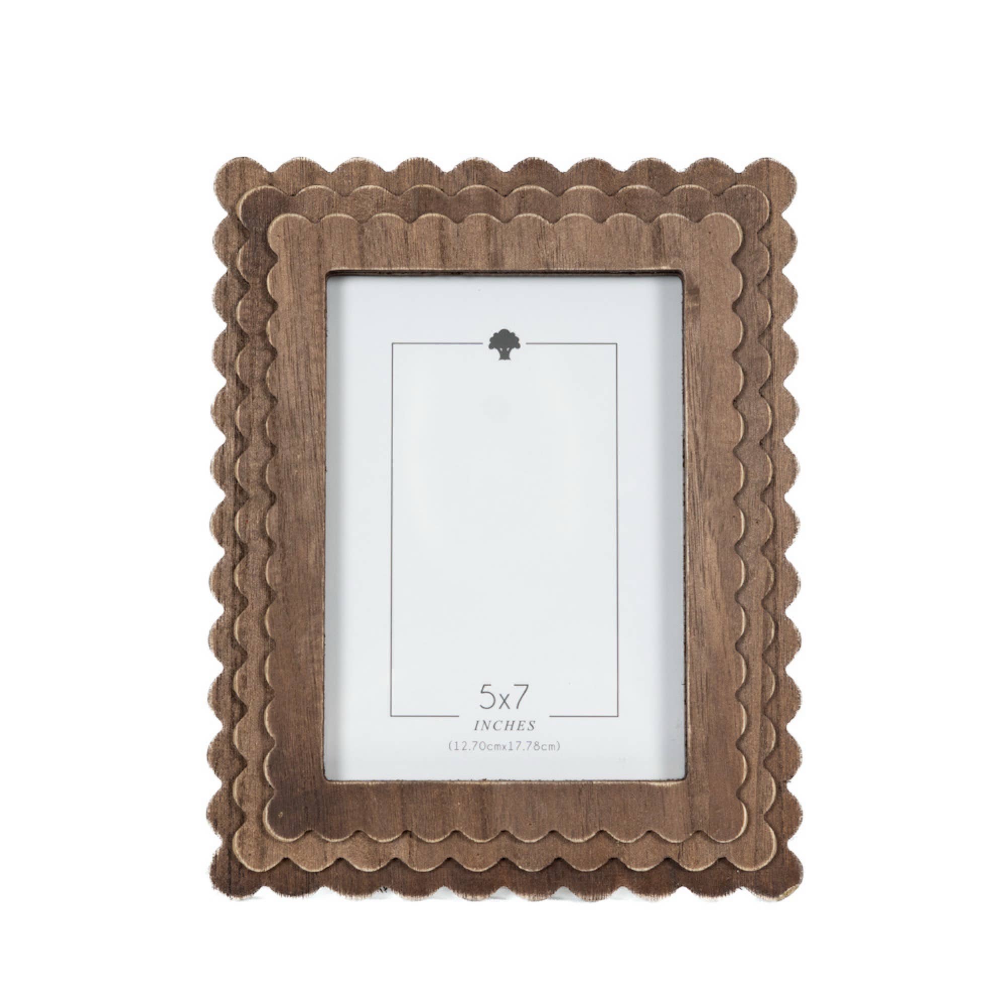 17030 - 8x10 wood scallop photo frame for 5x7 pic, espresso