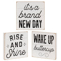 Good Morning Shiplap Block Sign, 3/Assorted
