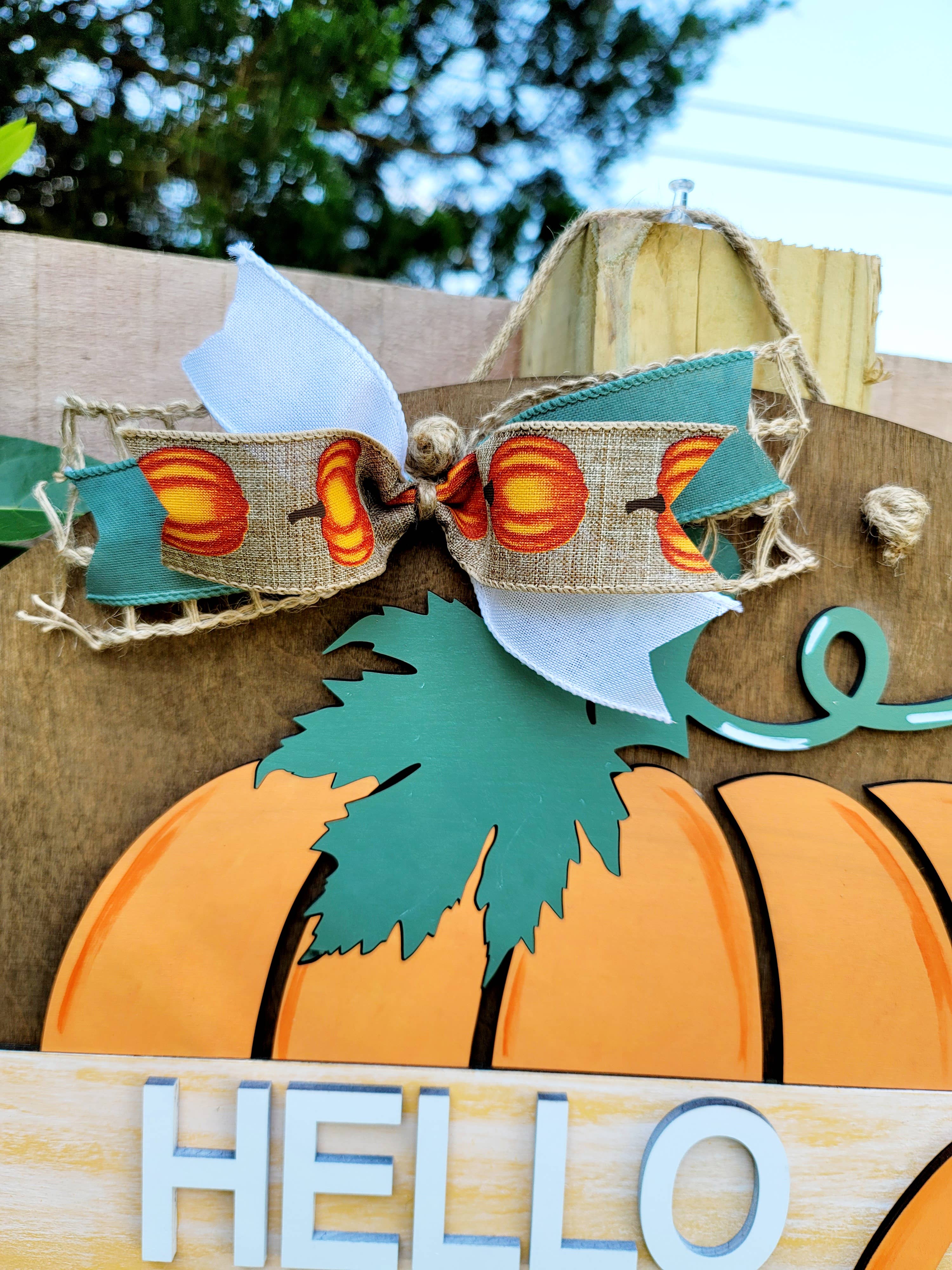 DIY Hello Pumpkin Door Hanger