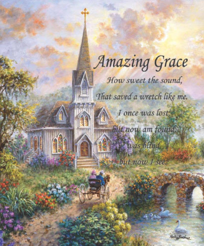 Amazing Grace Church Woven Tapestry Throw