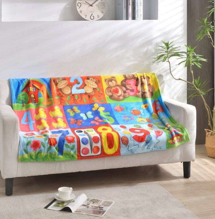 "Numbers" Plush Toddler Blanket
