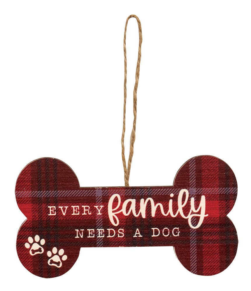 We Woof You A Merry Christmas Bone Ornament, 4 Assorted