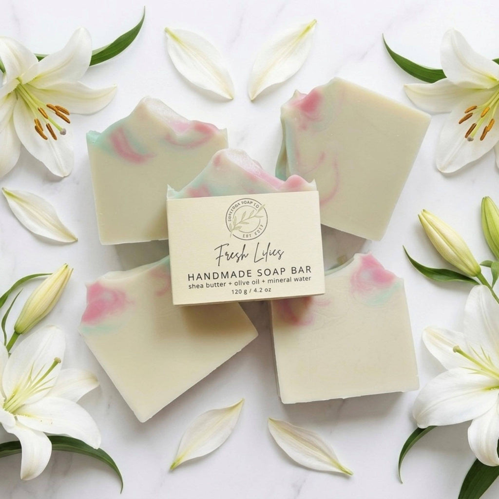 Fresh Lilies Handmade Soap Bar VEGAN Cold Process Soap