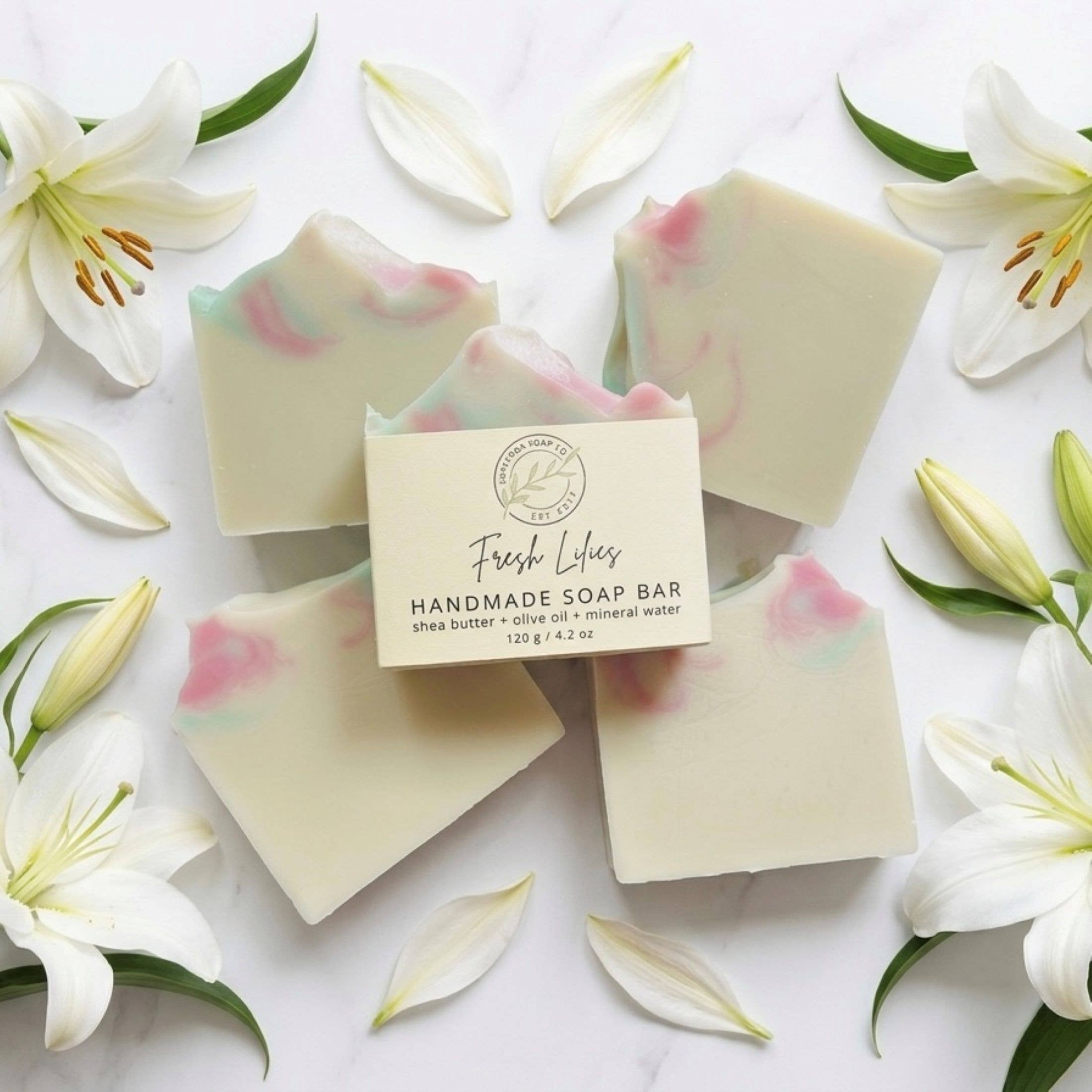 Fresh Lilies Handmade Soap Bar VEGAN Cold Process Soap