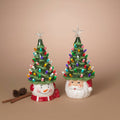 12.99"H B/O Ceramic Christmas Tree Light w/ Timer, 2 Asst