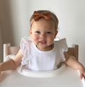 Muslin Cotton Ruffle Baby Bib (White)