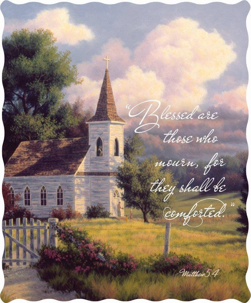 Blessed Are They Who Mourn Inspirational Quilted Throw